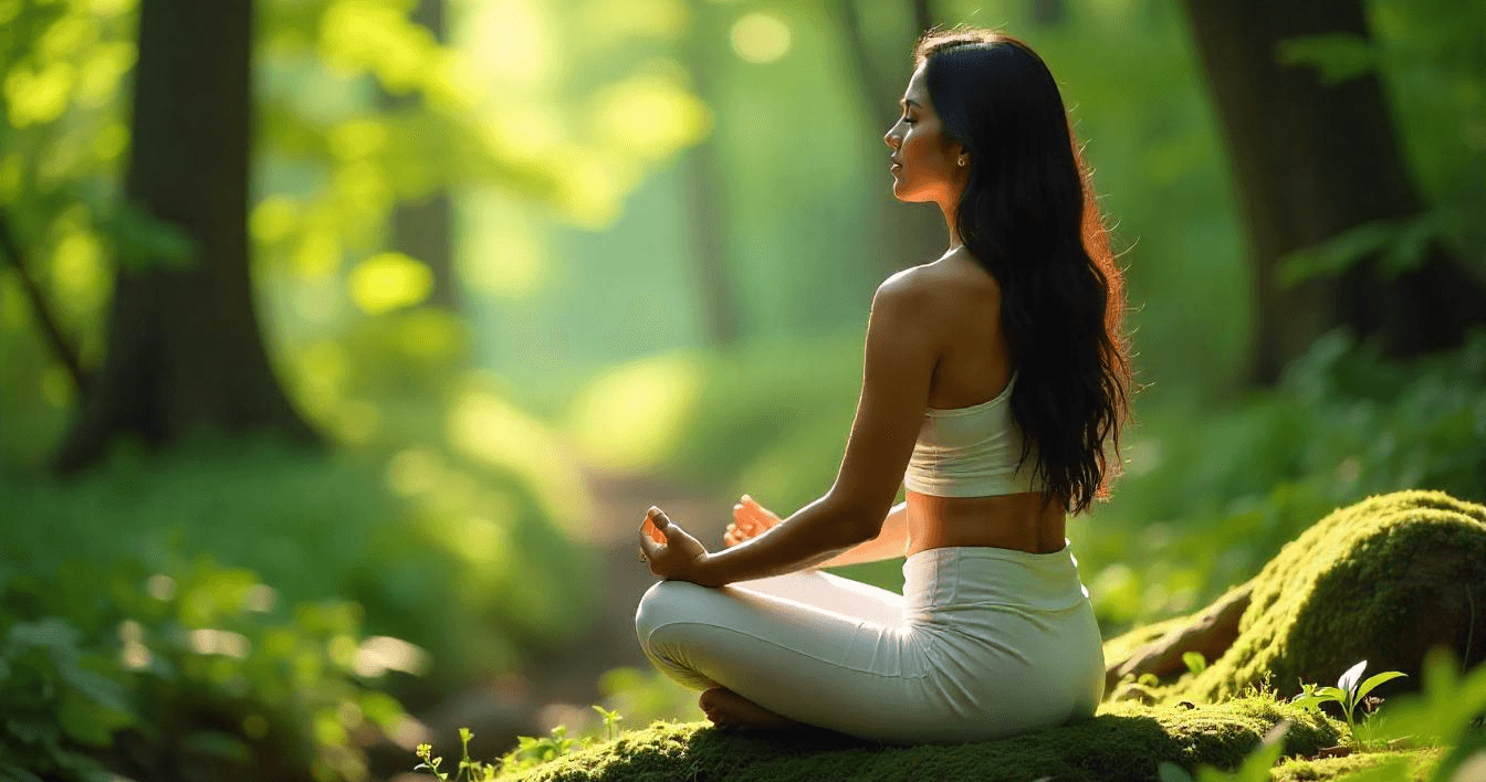 Yoga in Mountain Forest